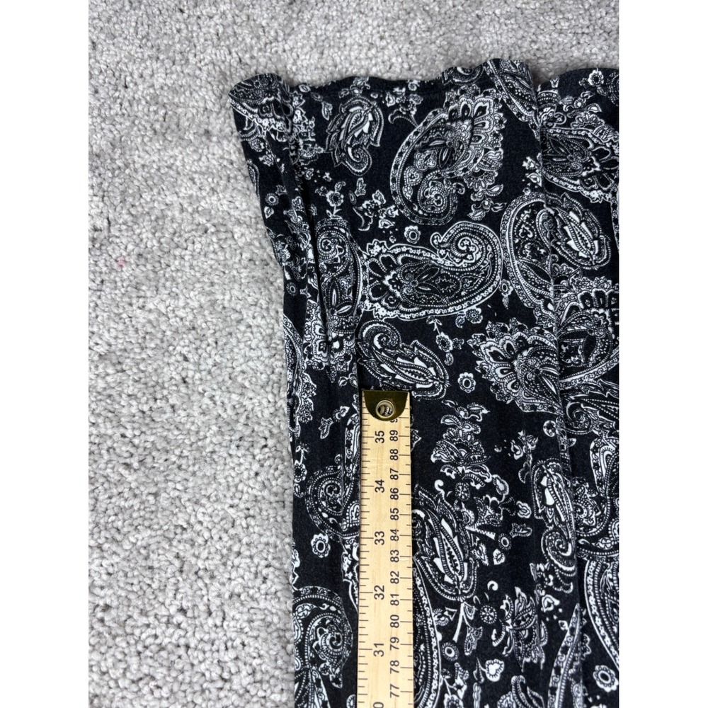 B_envied Womens Black White Paisley Maxi Skirt High Waist Boho A-Line Size L - Picture 6 of 7